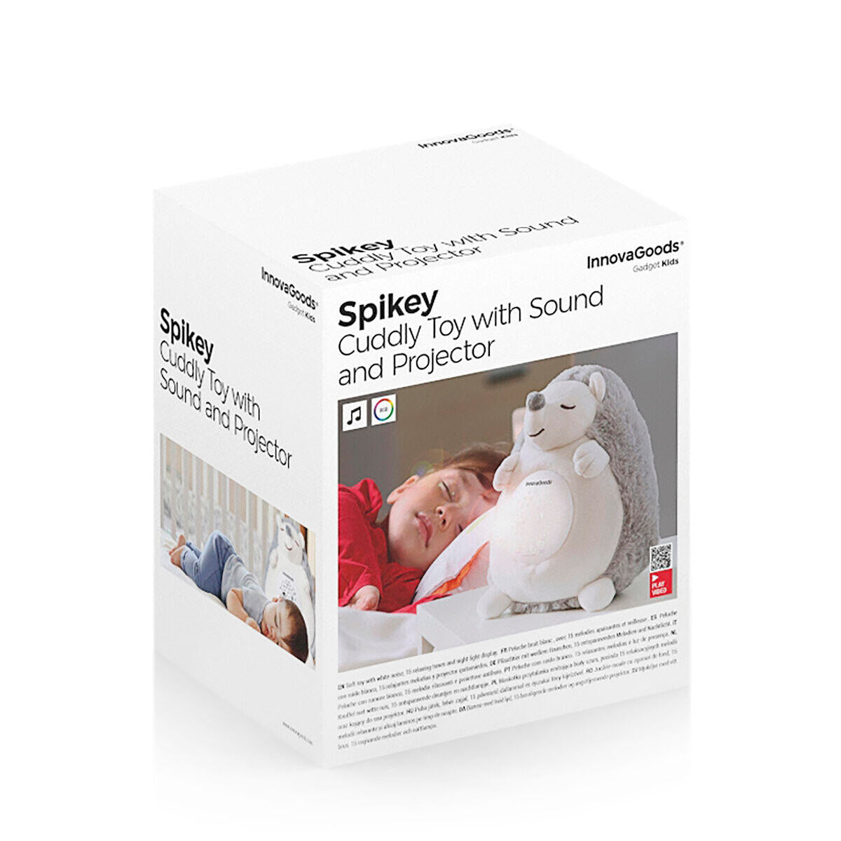 Erizo de Peluche Snuky con Ruido Blanco y Proyector Quitamiedos